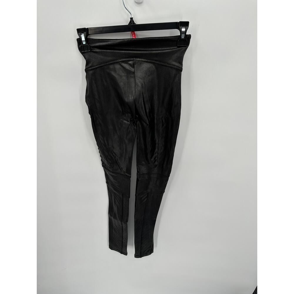 SPANX NWT Faux Leather Moto Leggings in Very Black // XS - Picture 10 of 14
